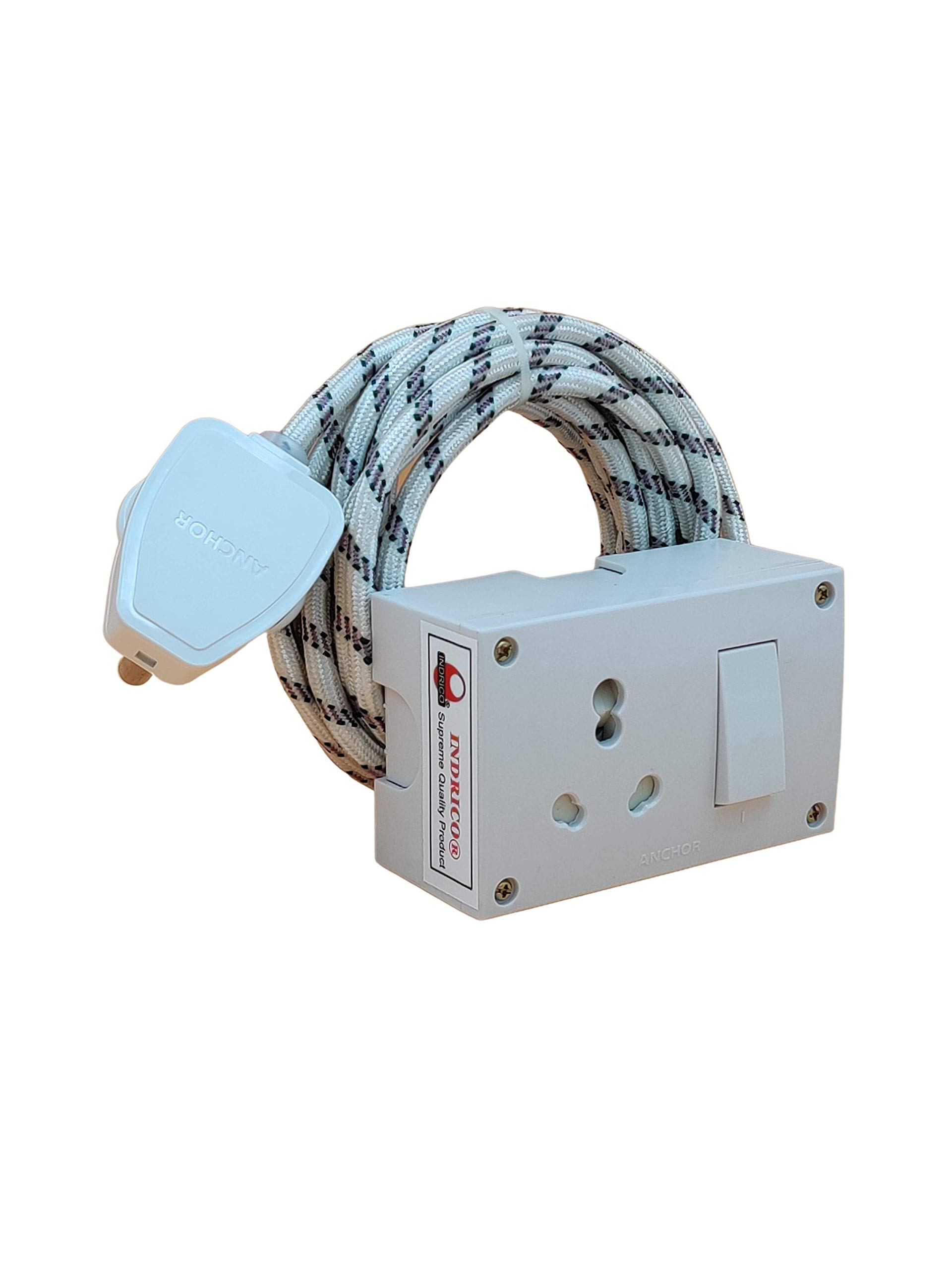 INDRICO ® 16 A Sockets Power Extension Cloth Cord, Anchor Socket and Plug (12m) Pack of 1, Polycarbonate, White (B08HL7S8QC) Amazon Price History, Amazon Price Tracker