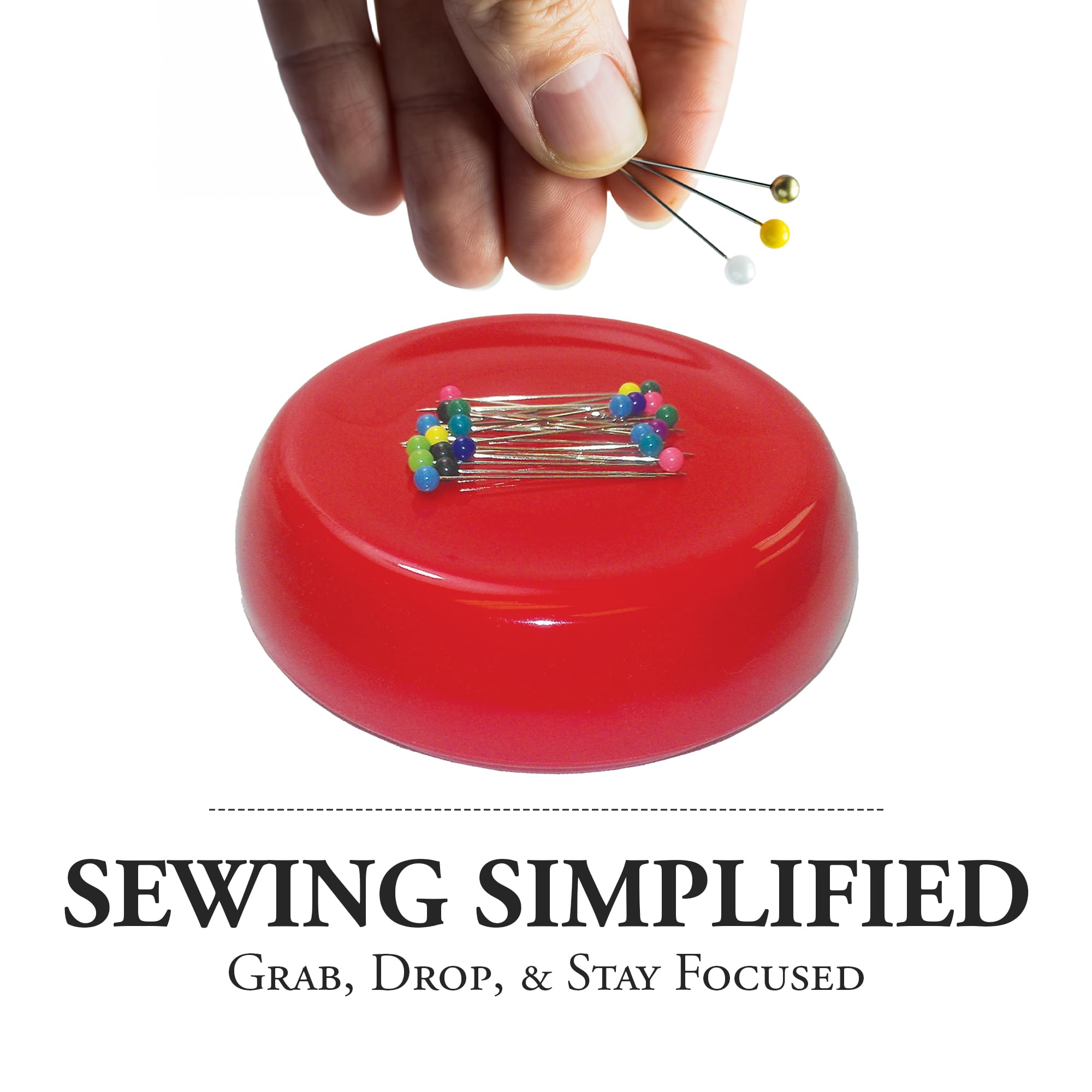 Grabbit Magnetic Pincushion W/50 Pins-Red
