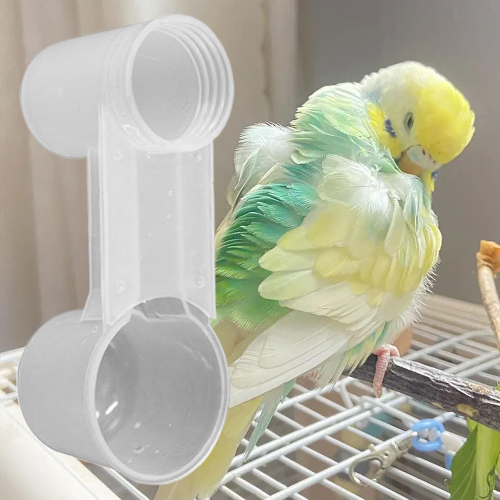 Abbeveratoio per pollame | Abbeveratoio per uccelli a gabbia con bottiglia - Dispenser a due porte per piccioni parrocchetti fringuelli galline giardino casa