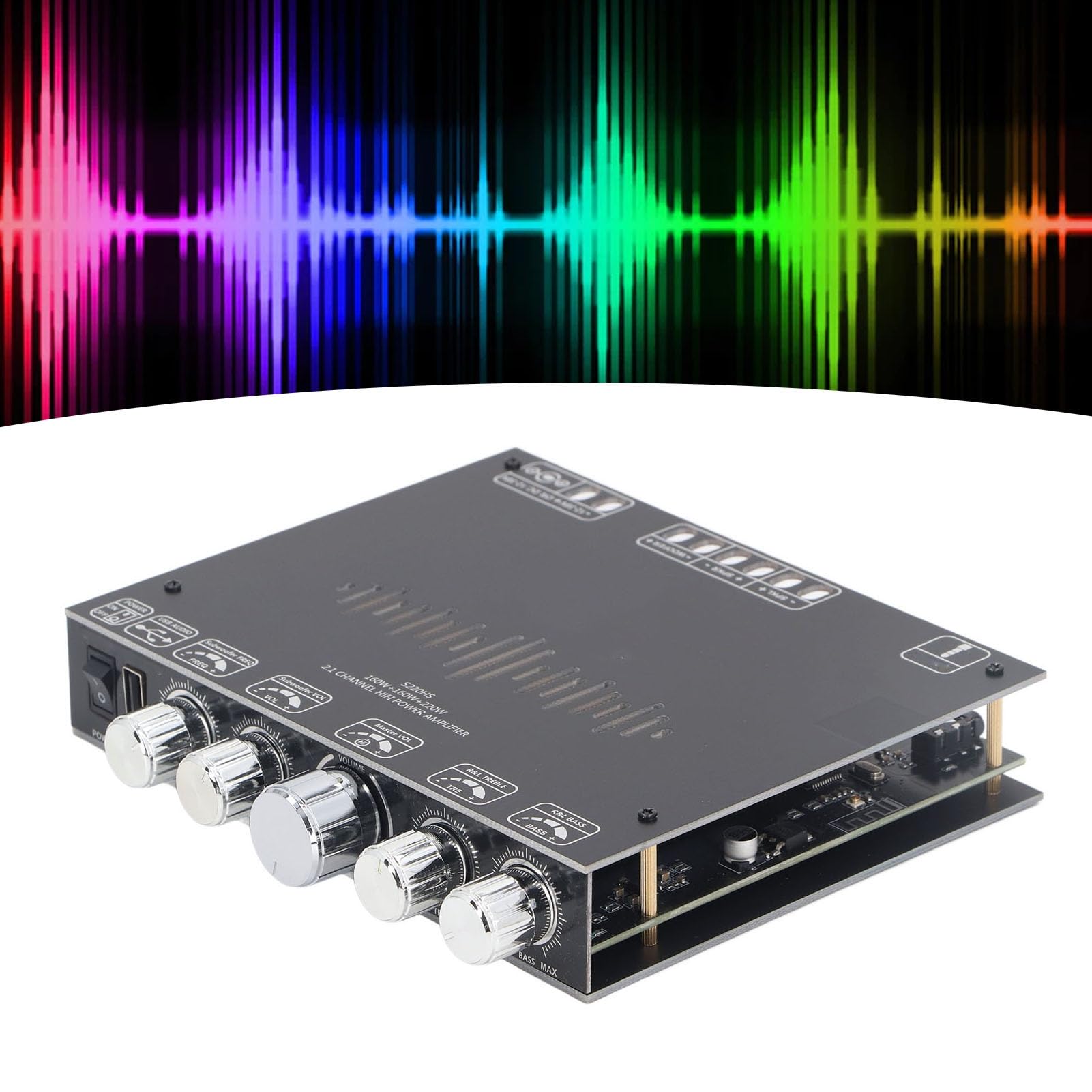 CHICIRIS 2.1-kanałowa Płyta Wzmacniacza Mocy Bluetooth Profesjonalna jakość Dźwięku 160 W X 2 i 220 W dla Entuzjastów Muzyki z Wieloma Wejściami