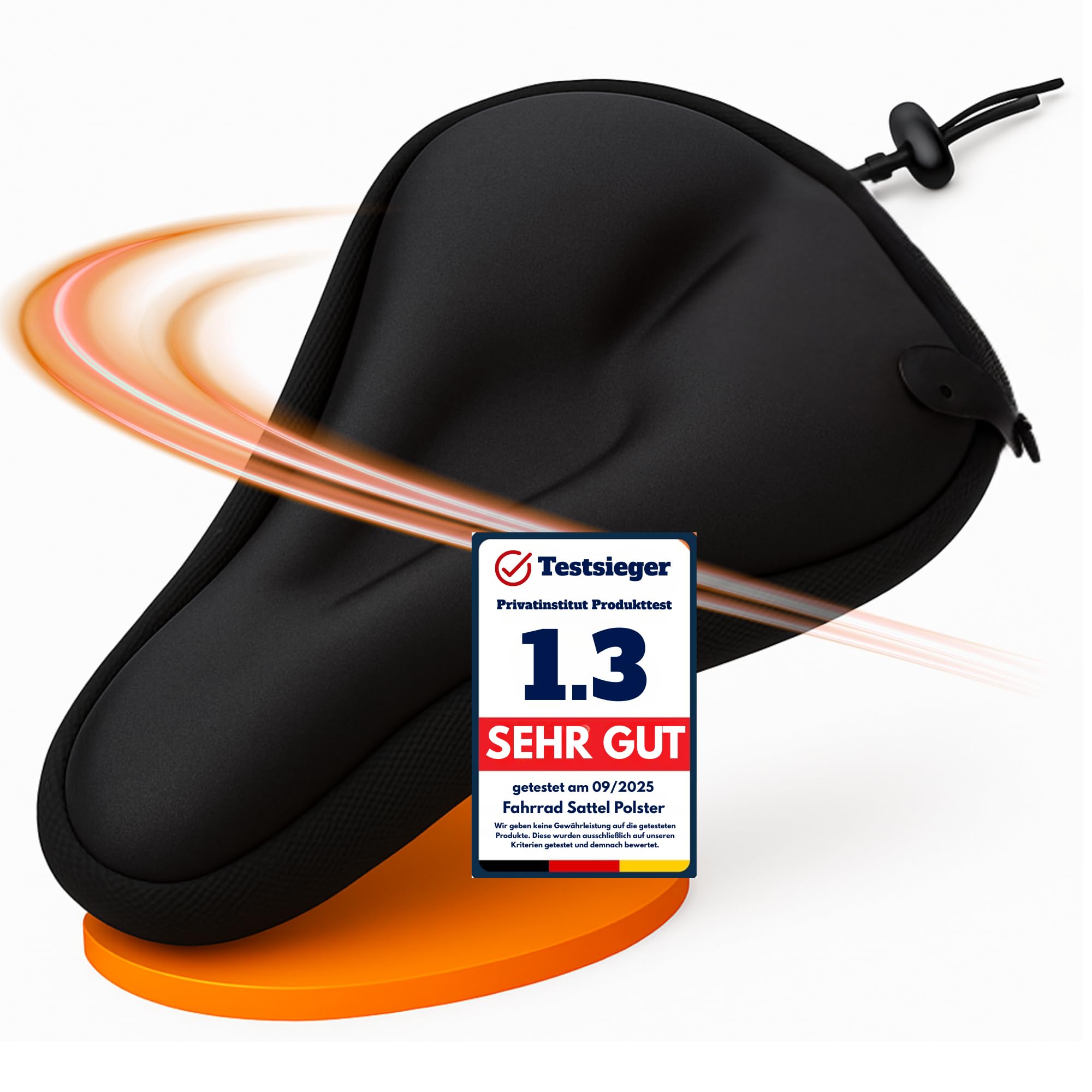 CustEmo® Fahrradsattel Überzug Polster mit Memory Foam - Sattelbezug Fahrrad - Sattelüberzug gepolstert I Fahrradsitz Polster für Damen & Herren,