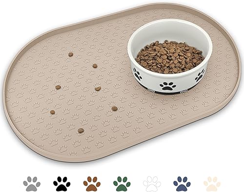 Miniatura 9 de Tapete de alimentación de mascotas para perros y gatos, mantel individual de silicona para perros, antideslizante, impermeable, evita el