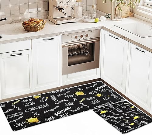 Miniatura 6 de Juego de 2 tapetes antifatiga para cocina, cómodos y modernos, tapetes para fregadero de cocina, impermeables, antideslizantes, para cocina,