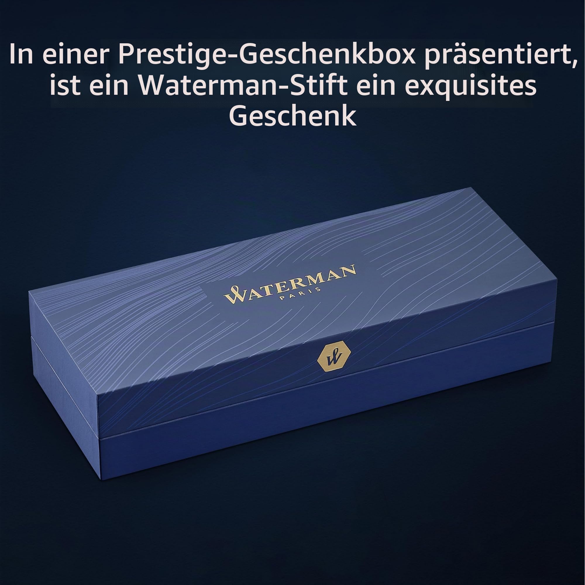 Waterman Hémisphère Kugelschreiber | The Understated Edit | Lavaschwarz | Mittlere Spitze und blaue Tinte | Geschenkbox
