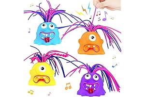 4Pcs Hair Pulling Fidget Screaming Monster Toys for Stress Relief of Kids and Teens