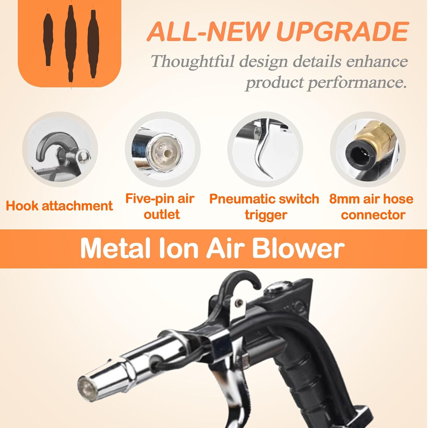 Ionizing Air Gun 4.6KV Anti-Static Air Gun with High Voltage Generator for Industrial Static Removal Static Eliminator 110V (with One Air Gun)