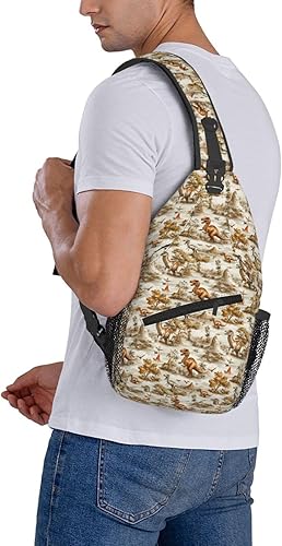 Miniatura 6 de Small Crossbody Bags for Women Men - Vintage Dinosaur Print Adjustable Shoulder Bag Fanny Packs Belt Sling Bag Crossbody Purses Backpack for Travel