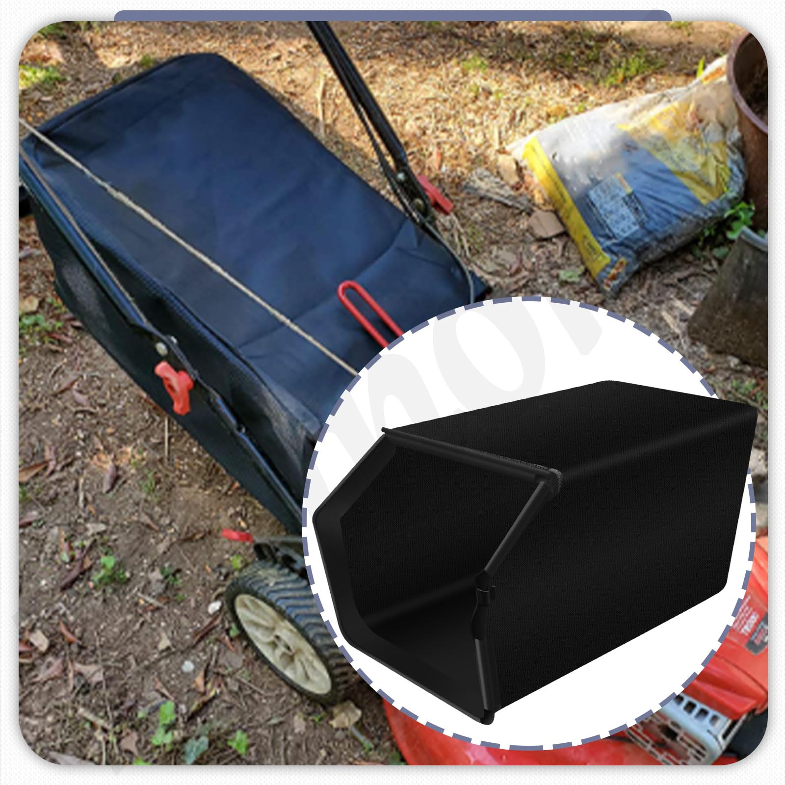 Fennoral Bolsa de césped compatible con De-Walt DCMWP233 DCMWSP244 para cortacésped de 21.5 pulgadas y 20 V máximo, estante de césped no incluido