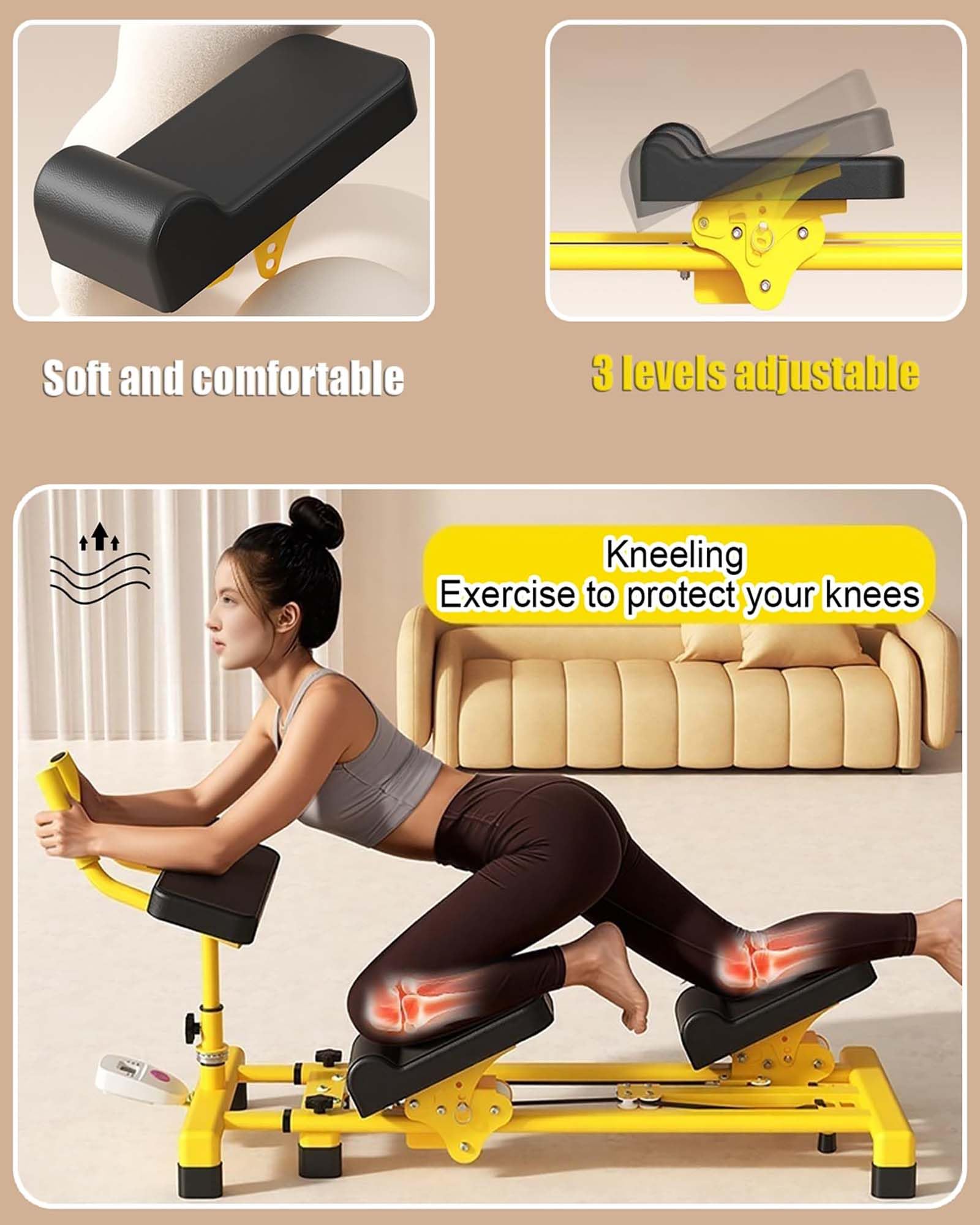 Generisch Taillentrainer für Bauchmuskeltraining mit digitalem Timer, verstellbare Trainingsmaschine für Heimfitness, ideal zur Taillenstraffung und Rücken- & Beindehnung