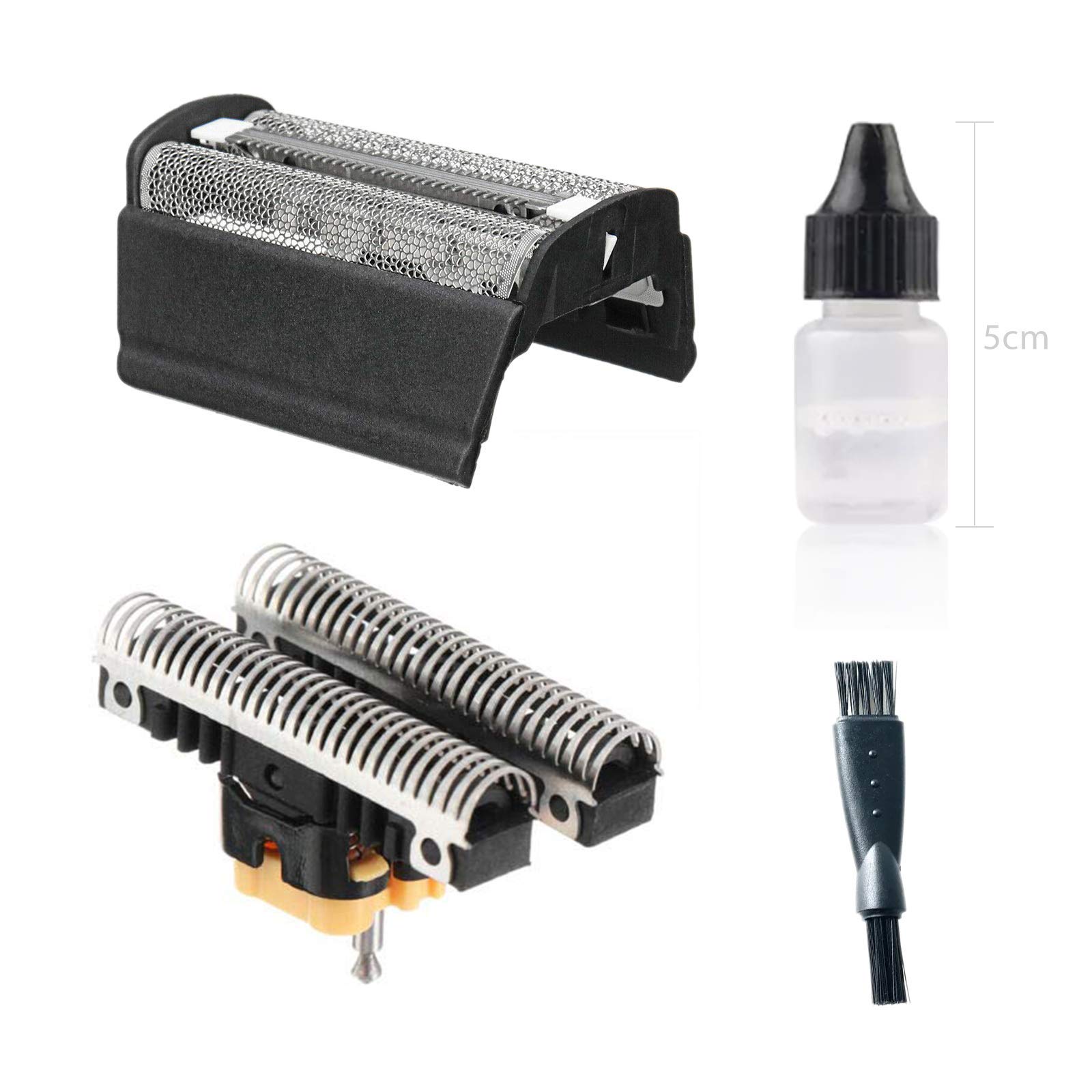 31B Shaver Foil&Cutter with frame w/Rozor Shaver Oil+ Clean Brush for Braun 5000&6000 Series Integral&Flex 5610 5612