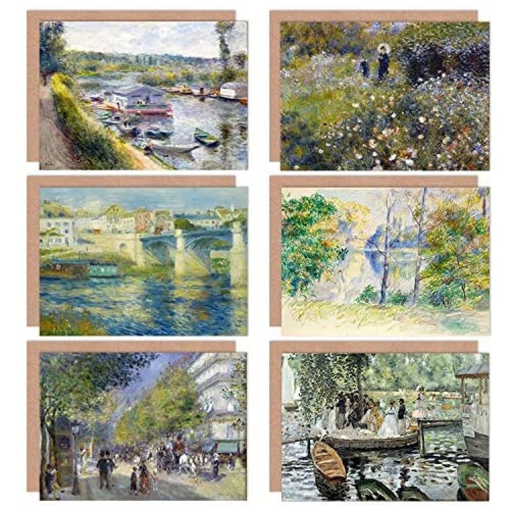 Artery8 Pierre-Auguste Renoir Grenouillere Park Jardin Boulevards Chatou Boat Fine Art Greeting Card Pack of 6