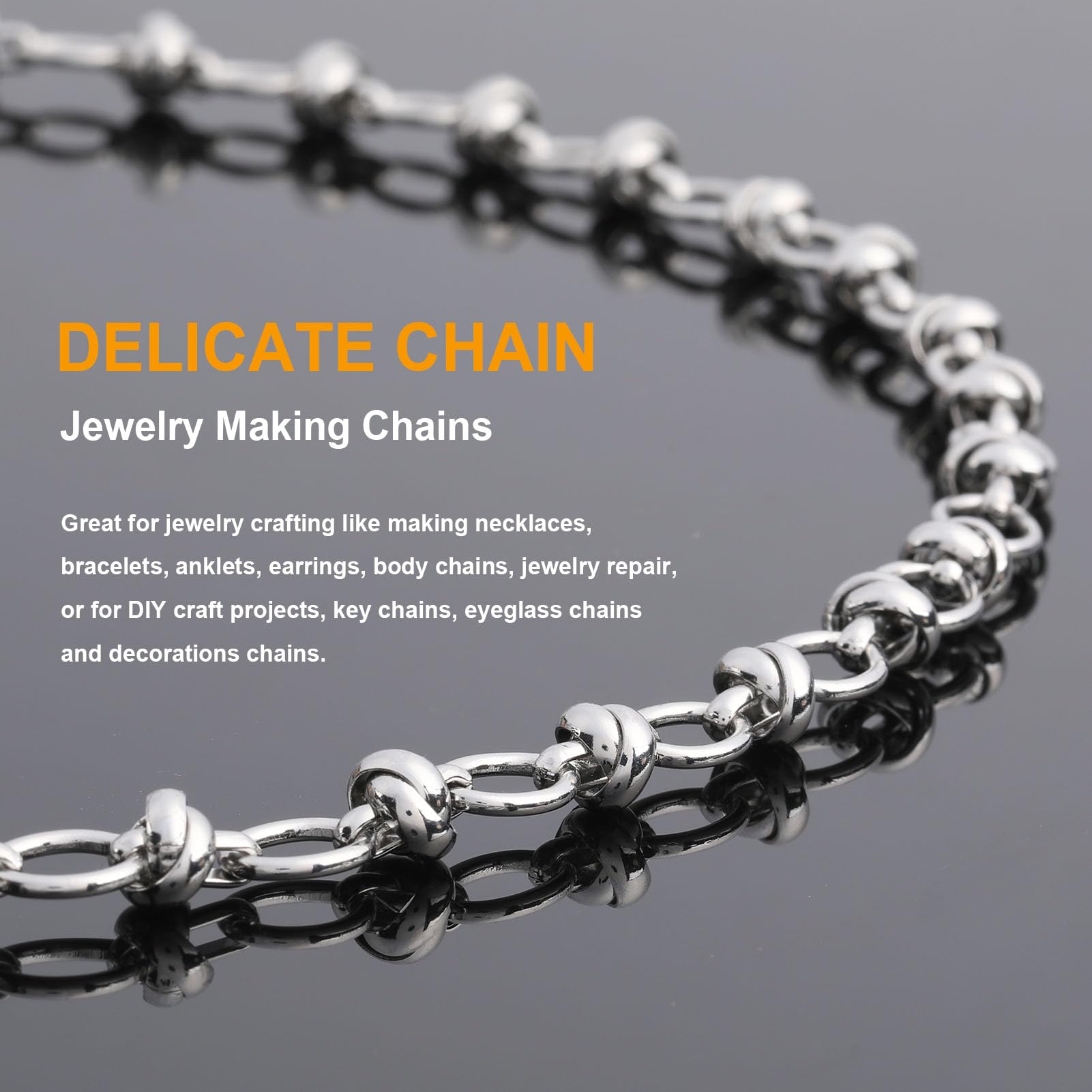 Cadenas de hierro chapadas en plata de 4 m para hacer joyas, cadena de eslabones circulares ovalados, rollo de cadena de cable grueso con hebillas para hombres, joyería de bricolaje, | Cadena de plata gruesa a granel con hebillas para hombre, joyería de b