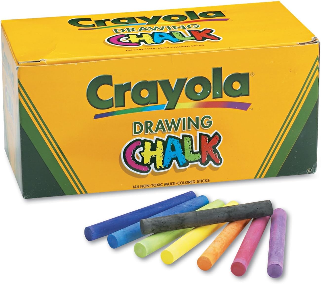 Colored Drawing Chalk, Six Each of 24 Assorted Colors, 144 Sticks/Set