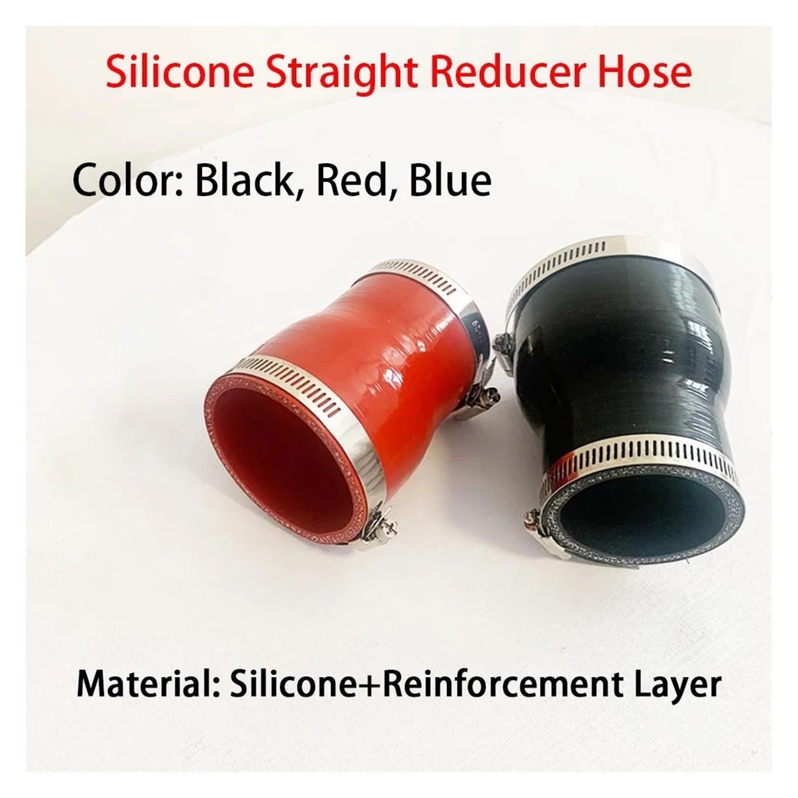 Conector de manguera reductora de silicona Universal, acoplador de ID16-150mm for Turbo/Intercooler/tubo de refrigerante de admisión(Red,LENGTH 100MM_ID65MM-80MM)