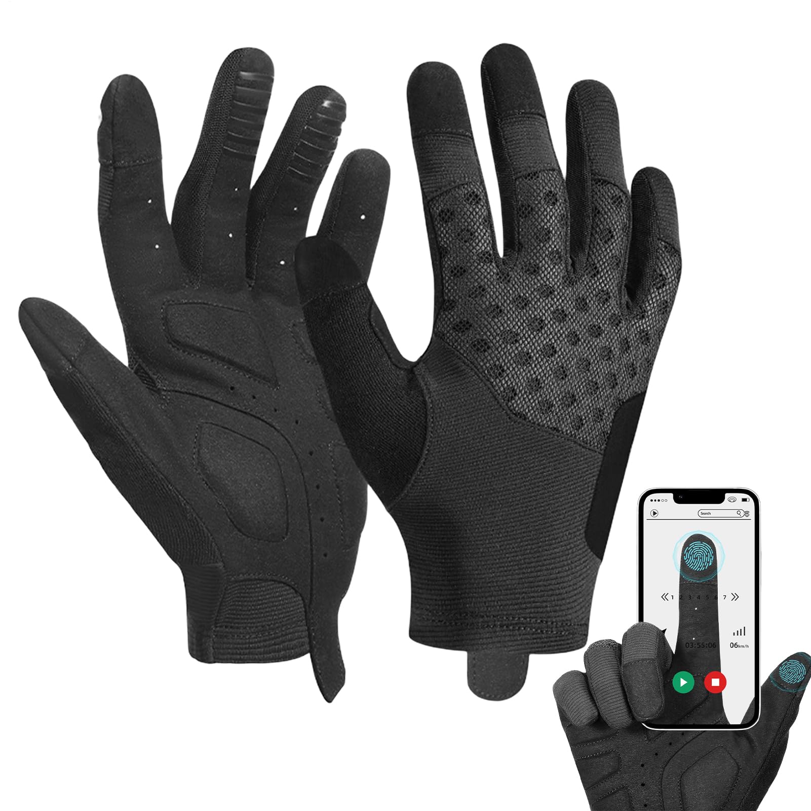 Generisch Fahrradhandschuhe Stoßdämpfende Touchscreen-Fäustlinge | Reflektierende Vollfinger Handschuhe Für Radfahren Für Kaltes Wetter Radfahren Reiten Fahren