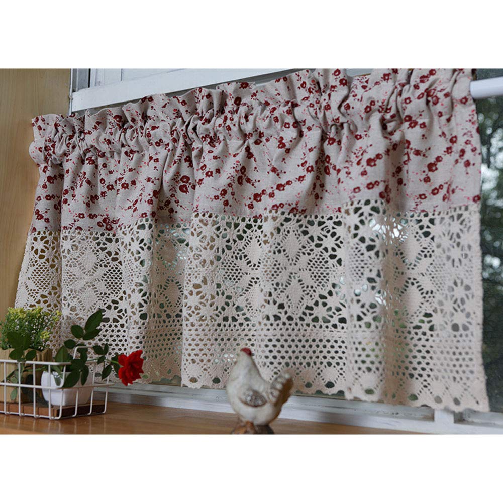 Media cortina de cocina OKUOKA y cortina de café pequeña para puertas de armarios o ventanas