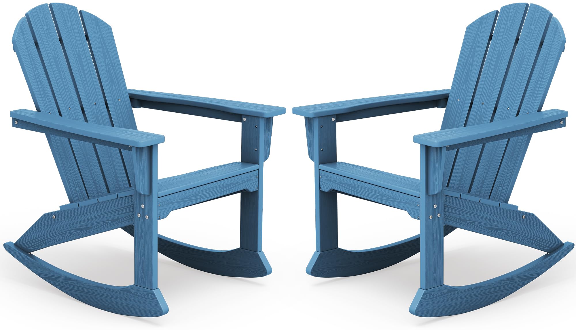 SERWALL Outdoor Adirondack Rocking Chairs Set of 2, All-Weather HDPE Adirondack Rocker Chair, Front Porch Rocker Chairs for Patio Lawn Porch Deck,