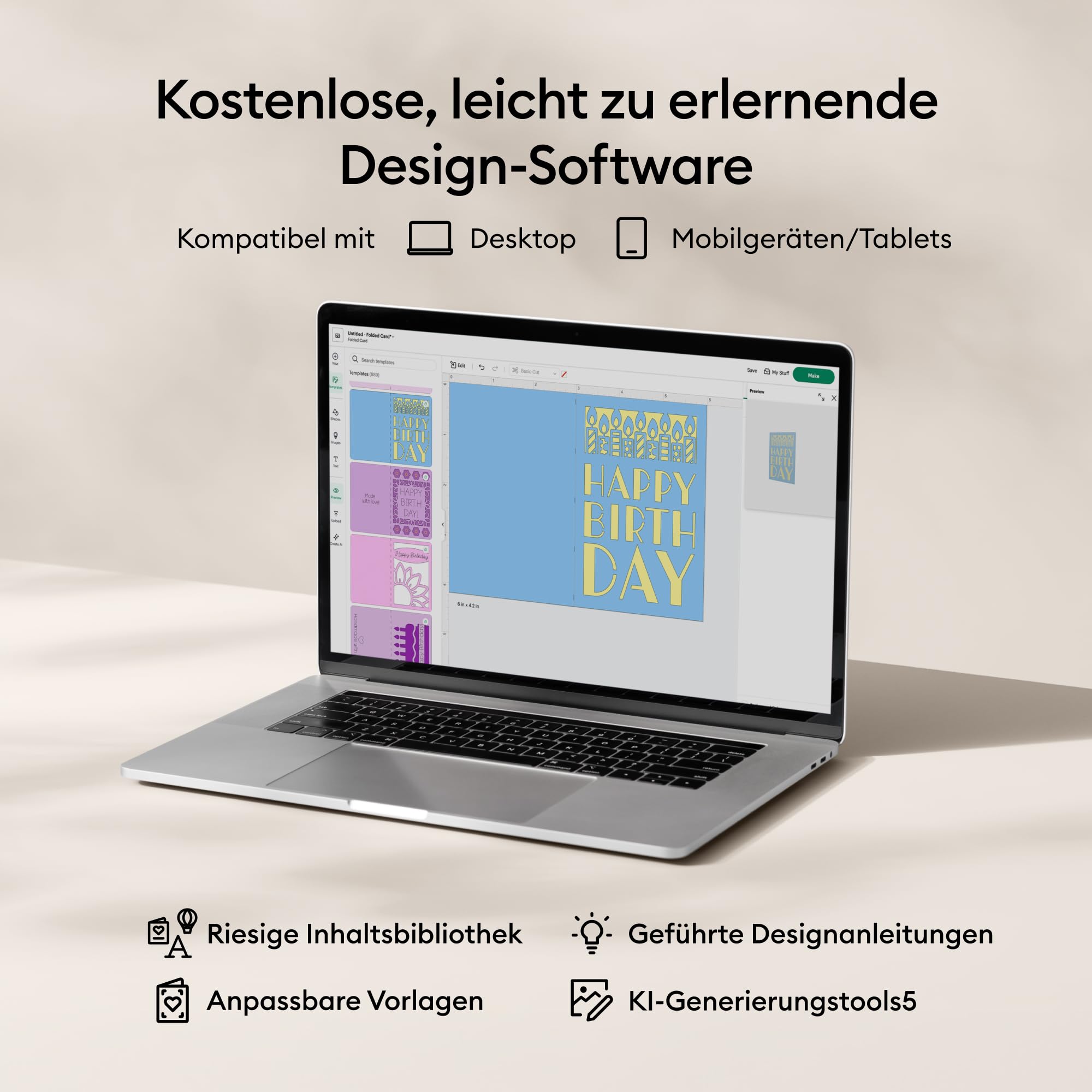 Cricut Explore® 5 Essential Bundle + Digitale Inhalte. Intelligente Schneidemaschine – perfekt für Projekte wie individuelle Vinyl-Aufkleber, T-Shirts, vollfarbige Sticker, Karten und mehr