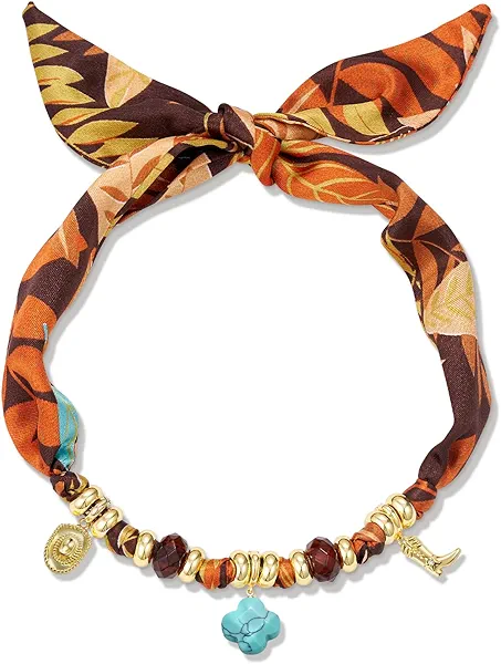 KissYan Western Cowgirl Scarf Charm Necklace, Bandana Necklace with 14K Gold Plated Convertible Cowboy Boot Turquoise Pendant Choker Jewelry for Women