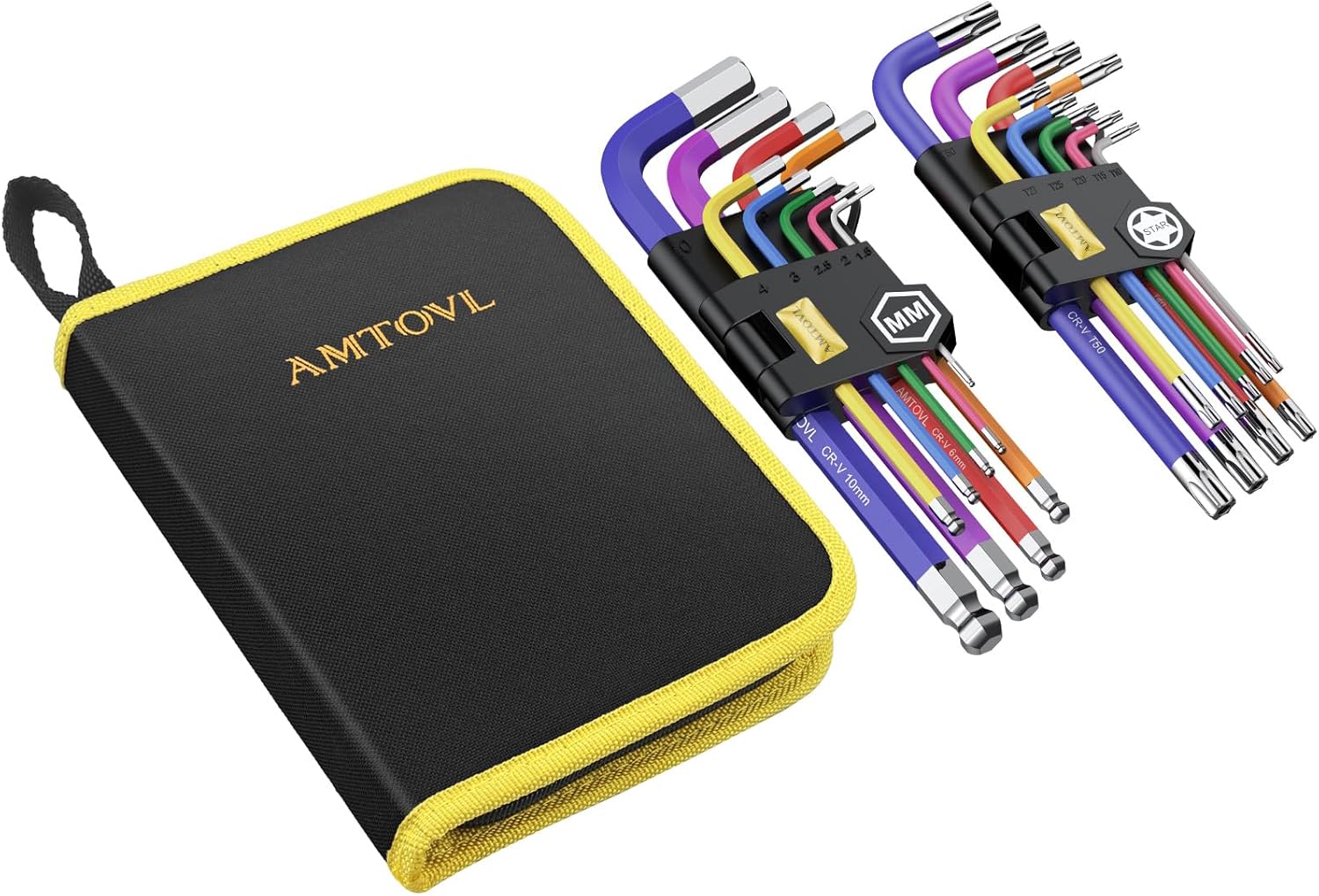 AMTOVL Hex Keys Set, 18PCS Allen Key Set & Star Key Set, Metric Extra
