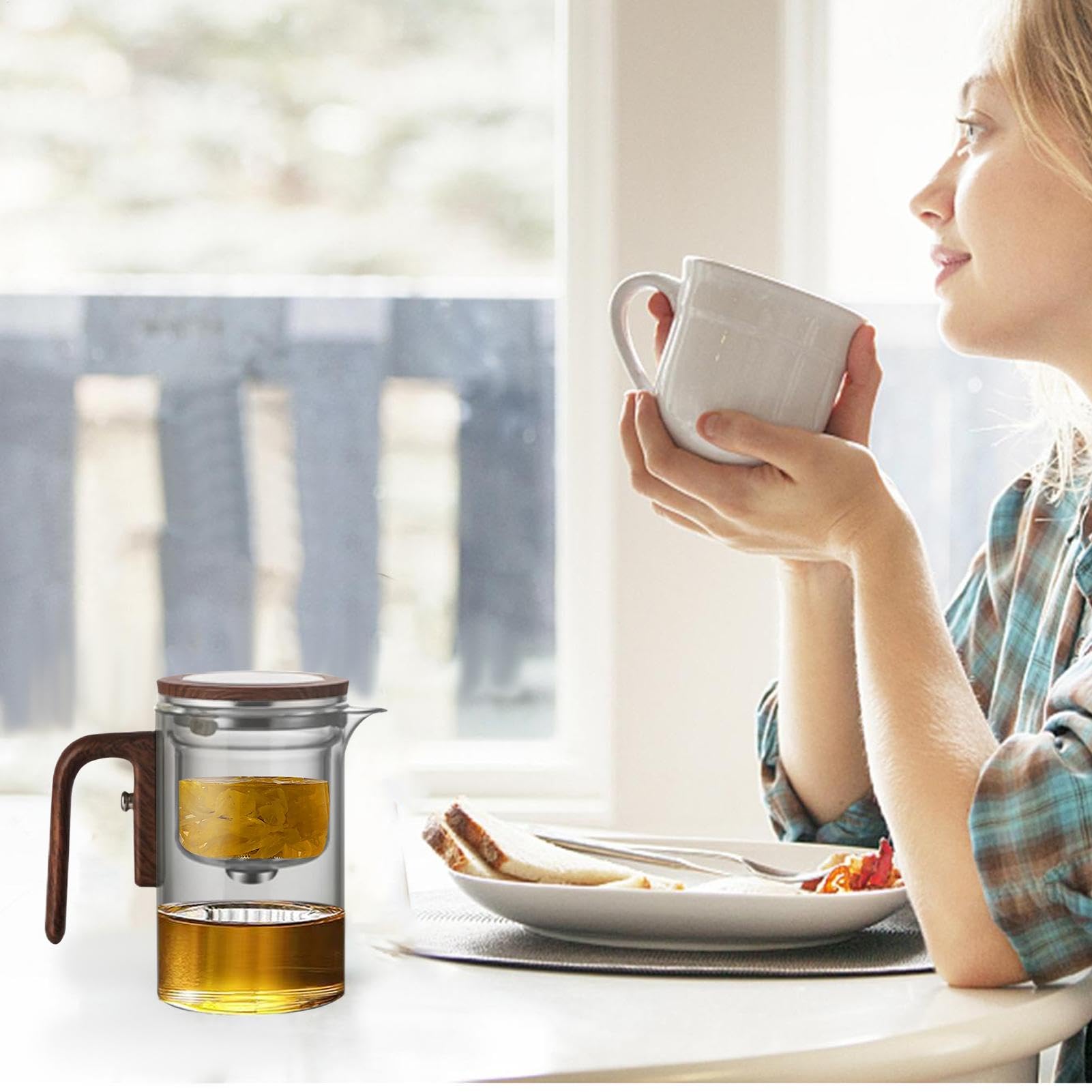 Colador de – de vidrio mágico, de filtro doble infusor | de vidrio de