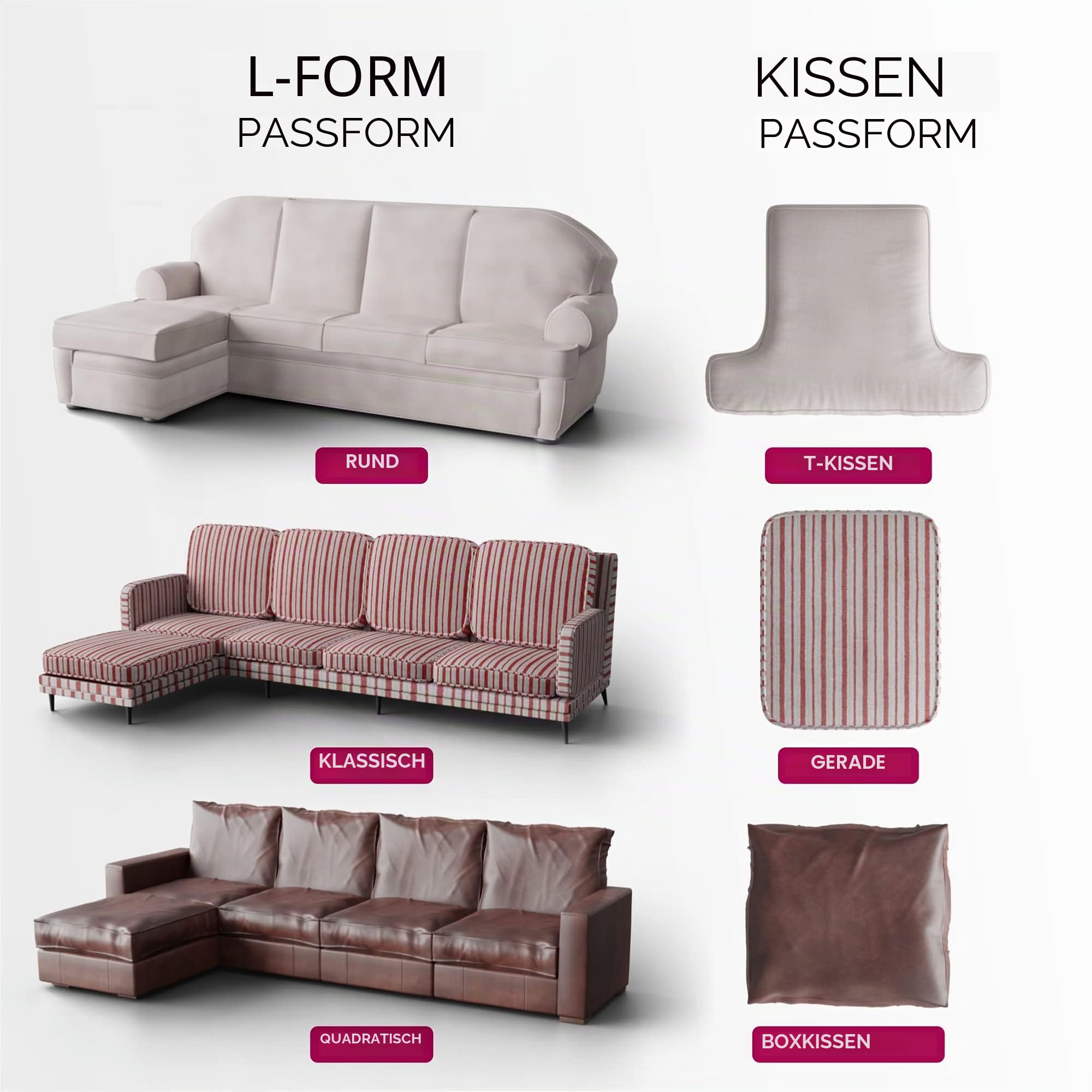PAULATO - Bezug für Sofas mit linker Halbinsel (gesehen von vorne), Bezug für Ecksofa aus Mikrofaser, Kratzfest, maschinenwaschbar, Made in Italy, Braun