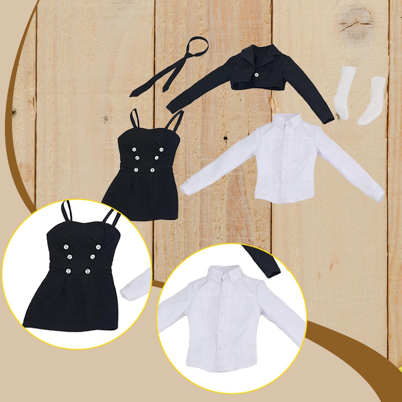 Juego de Ropa para Muñeca 1/ Camisa Chaqueta y Medias Tela Duradera y Fácil de Poner Adecuado para Figuras de 12 Pulgadas Fotografía de