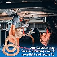 Vista 5 de M12 tapón de drenaje de aceite de cobre Junta de arandela para BMW, M12 x 17 x 1.5, paquete de 10