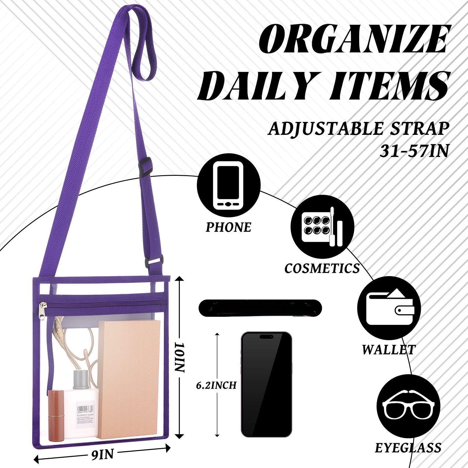 20 Stück transparente Taschen, Stadion-zugelassen, PVC, Kuriertasche für Reisen, Konzerte, Sportveranstaltungen