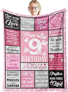9 Year Old Girl Gifts，Gifts for 9 Year Old Girls，9 Year Old Girl Gifts for Birthday, Birthday Gifts for 9 Year Old Girl, 9th Birthday Decorations for Girls Throw Blanket 60"X50"