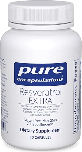 Pure Encapsulations Resveratrol Extra  Suplemento para apoyar la función celular y cardiovascular saludable*  60 cápsulas