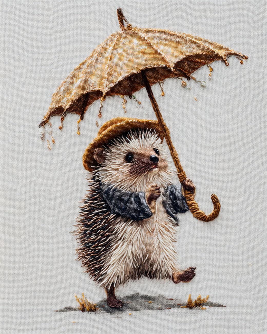 AMBATTERY Animal Latch Hook Rug Kit Fantasy Hedgehog Latch Hook Kits for Adults,Pre-Printed Canvas Rug Making Kit for Beginners,Crafts Carpet for Home Decor 33x45in