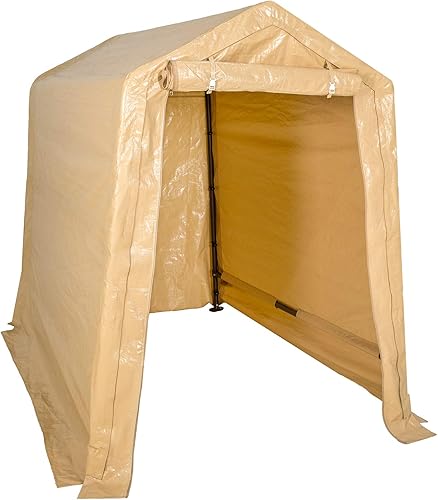 Sunnyglade Refugio de almacenamiento resistente de 6 x 8 pies con kit de pared lateral de puerta enrollable, cobertizo de almacenamiento al aire