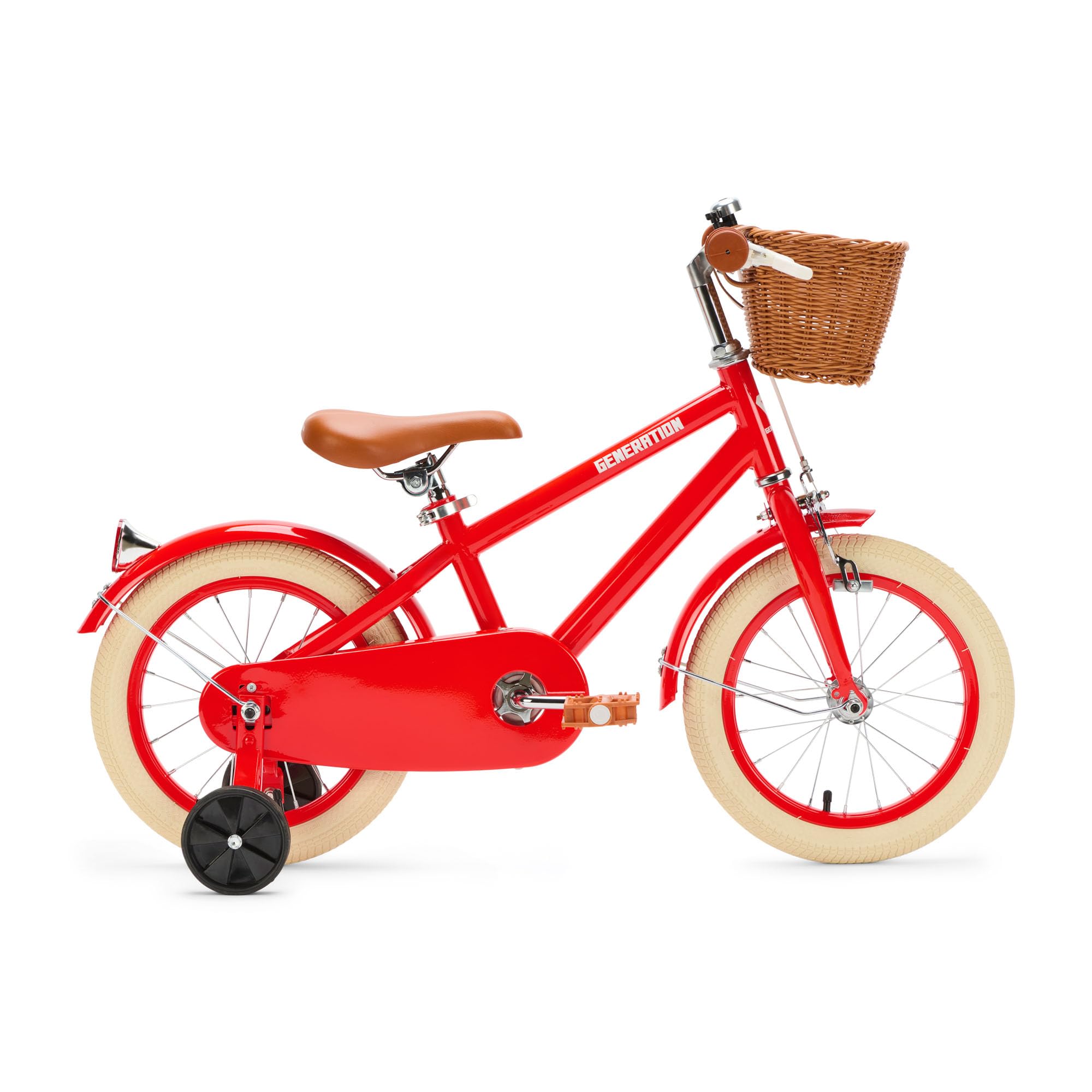 GENERATION Retro 14 Pouces Rouge – Vélo pour Enfants avec Panier