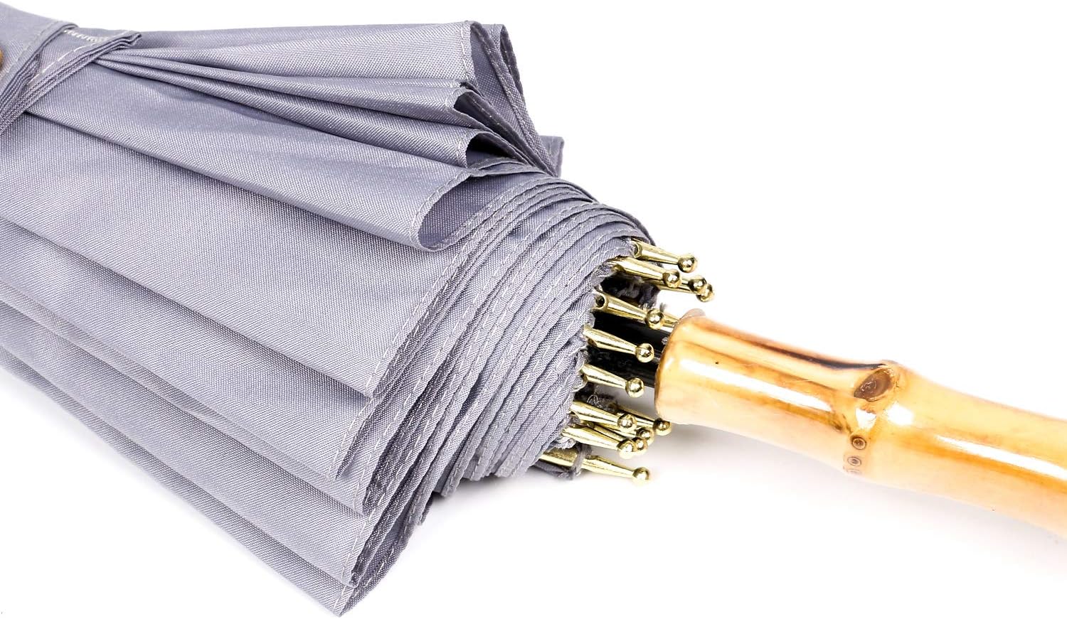 ThreeH Bamboo Stick Umbrella Auto Open Solid Color Fashionable and Simple 190T 16 Ribs,KS08 Pink - Image 9