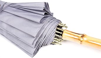 Amazon.com: ThreeH Bamboo Stick Umbrella Auto Open Solid Color