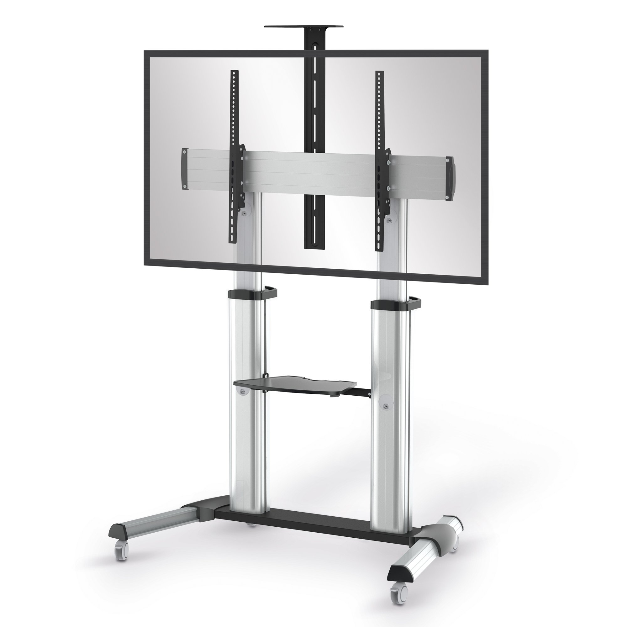 conecto TV Ständer Standfuß rollbar 55-100 Zoll für viele Fernseher/Monitore I Mit Rollen höhenverstellbar/schwenkbar I Modell LM-FS03G