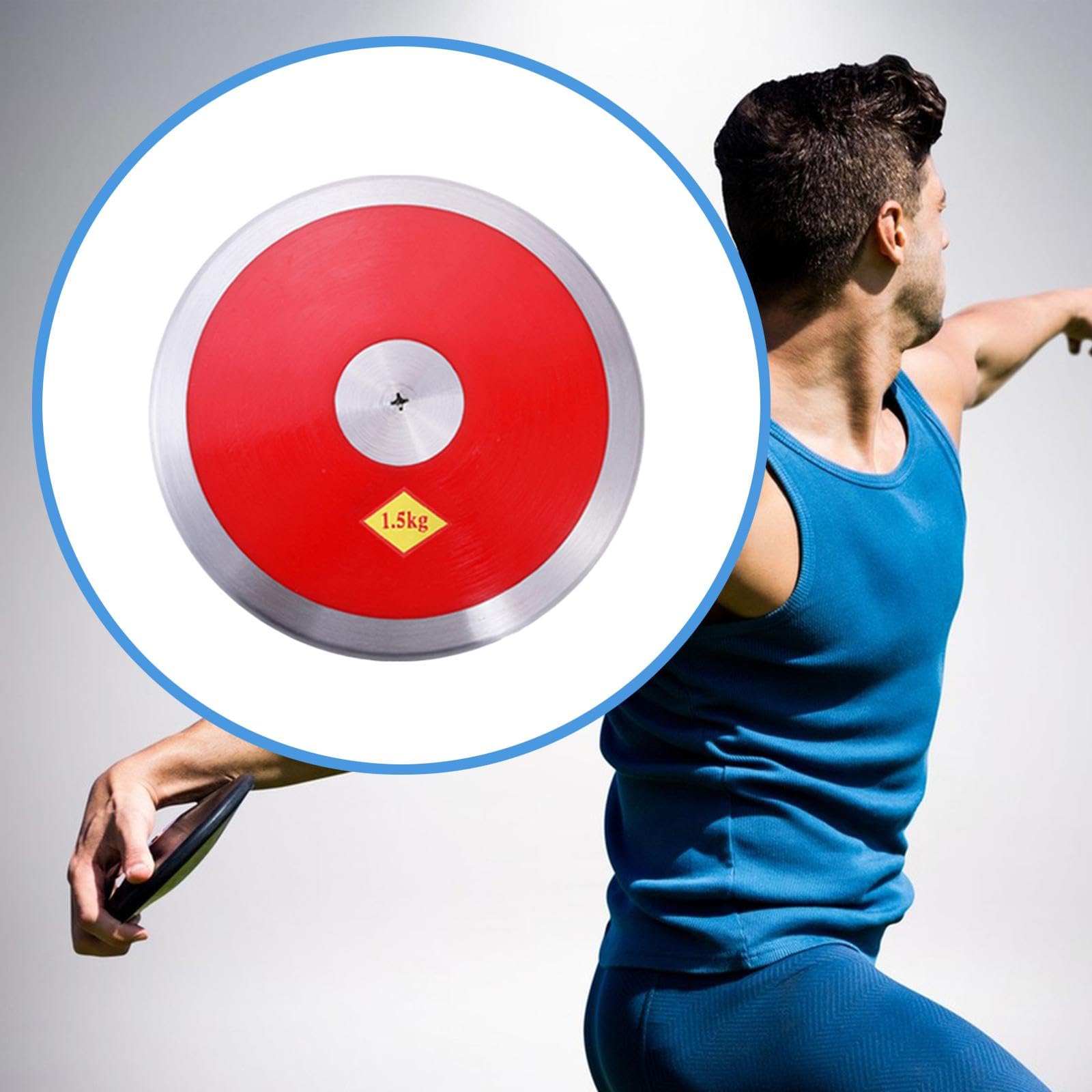 LOVIVER Disco de Entrenamiento Deportivo de Nailon de 1,5 kg con y Centro de Acero, Ideal para Deportivos y prácticas de Lanzamiento en Playa o