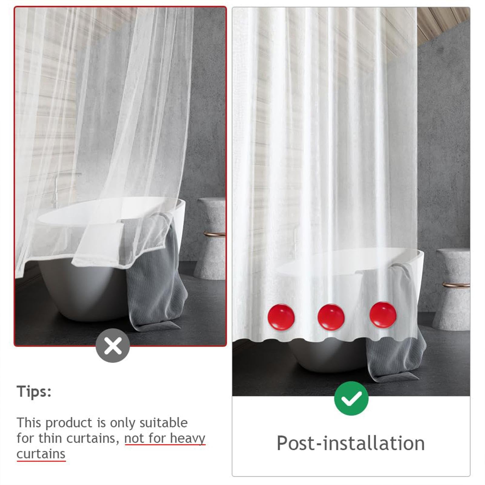 Pesi Magnetici Per Tenda Da Doccia – 10 Pezzi Bianchi In Silicone Con Magnete – Antivento Per Tende, Tovaglie E Bandiere - 2