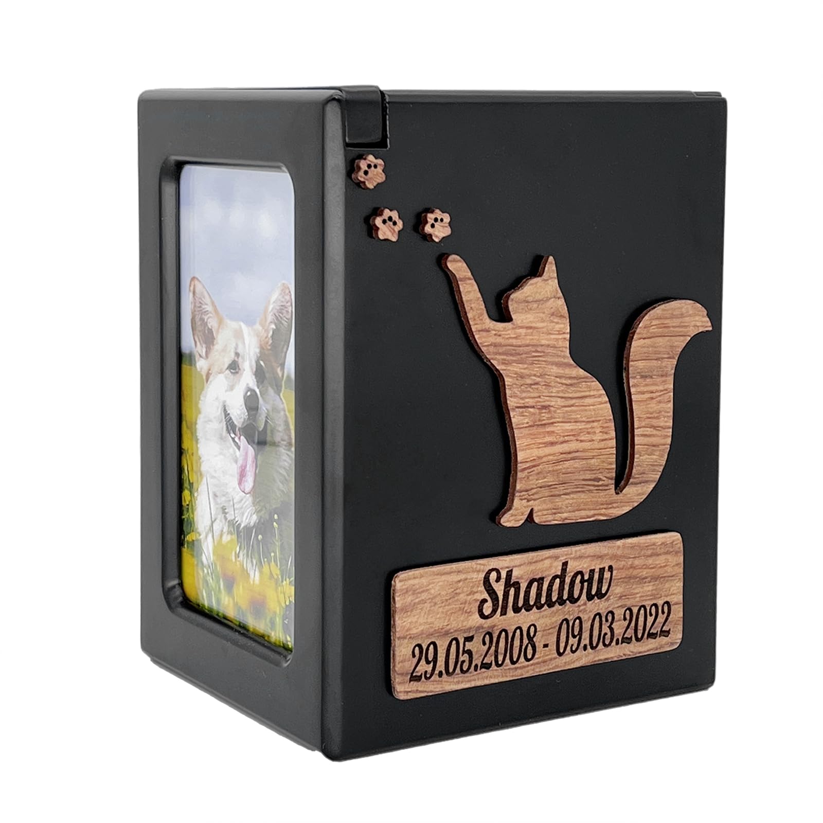 Tarngod custom name and date, engrave your blessing text, custom urn, pet urn for dogs and cats, souvenir wood box
