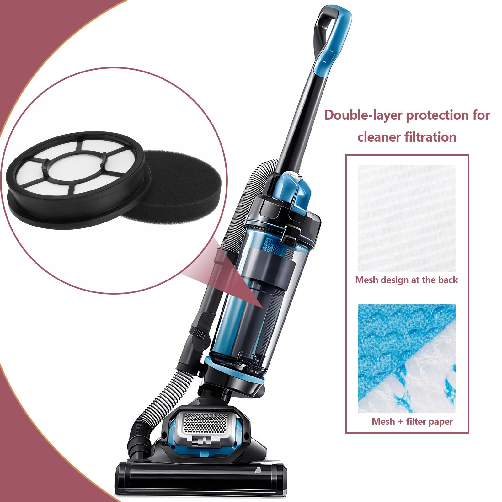 Create idea 1pc Vacuum Filter Compatible with Black & Decker Airswivel Vacuum Cleaners BDASV101 BDASV102 BDASV103 BDASV104 BDASL201 BDASL202 BDASP103 Diameter 124mm Height 30.8mm - Image 3