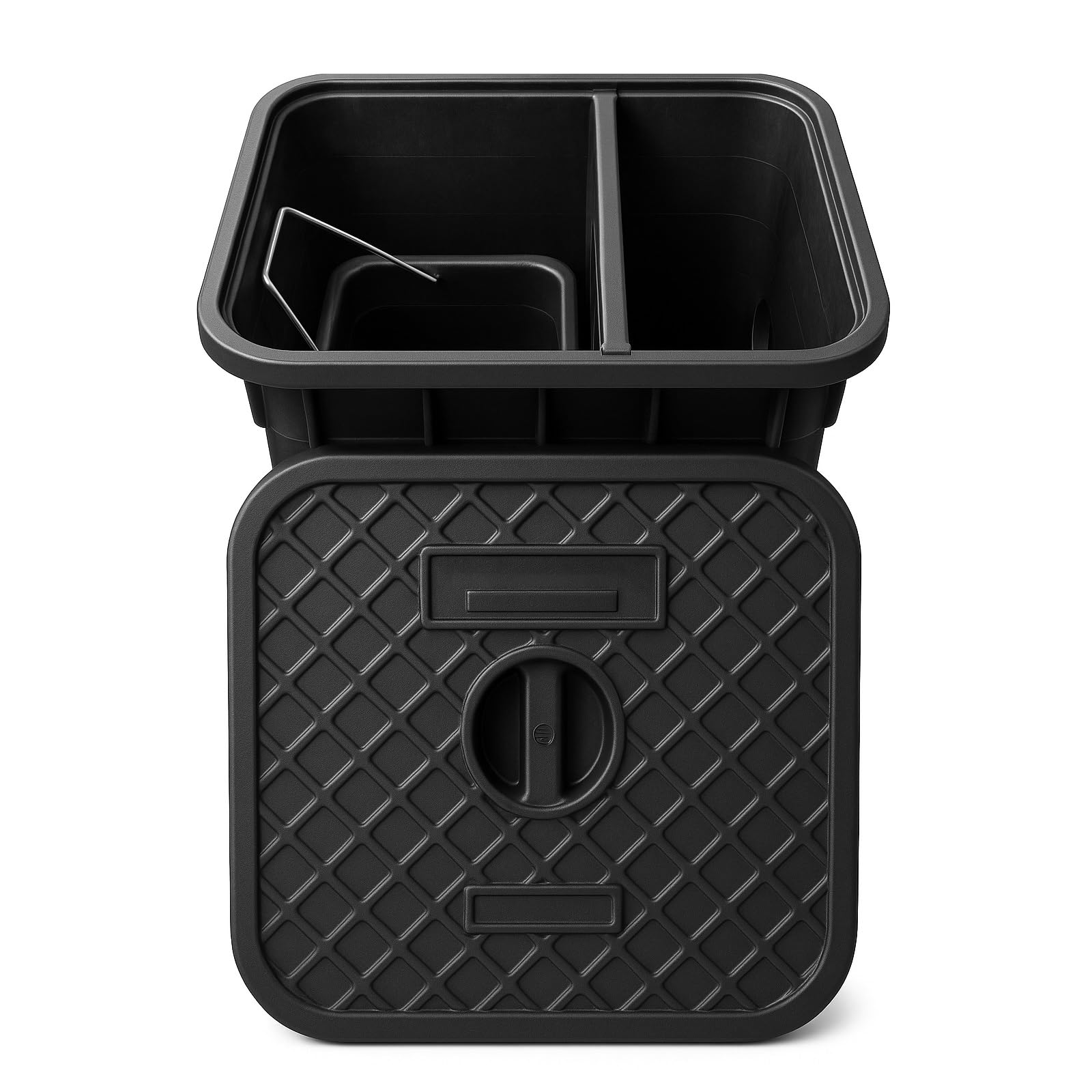 Separador de Trampa de Grasa Comercial Interceptor de Grasa Subterráneo de Plástico con Canasta de Filtro para Aguas Residuales de Cocina de Restaurante(33 * 33 * 38cm)
