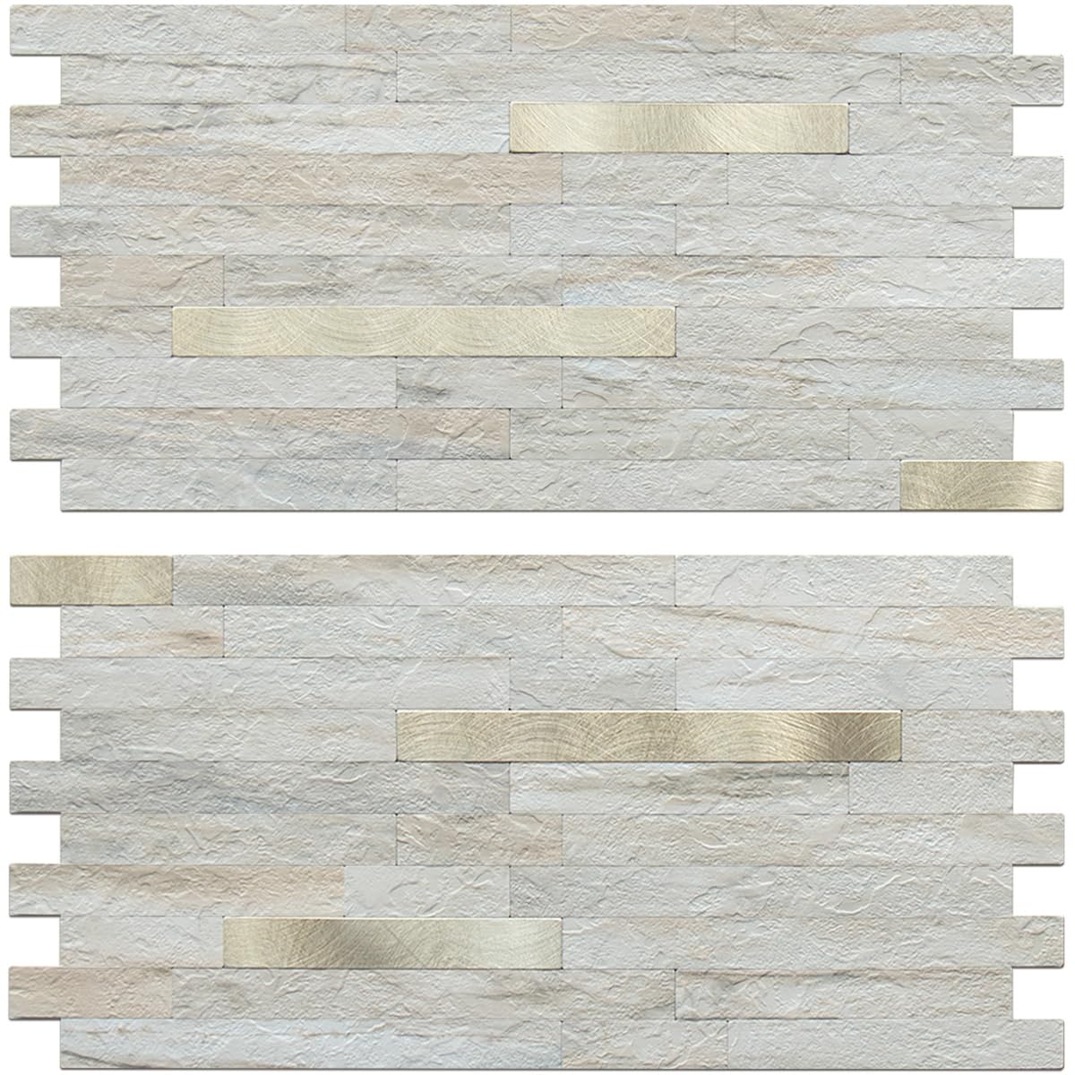 AULIGET 20 Sheets Faux Stone Peel and Stick Backsplash, Beige Marble Look PVC Wall Tile Stick on Backsplash for Kitchen and Bathroom