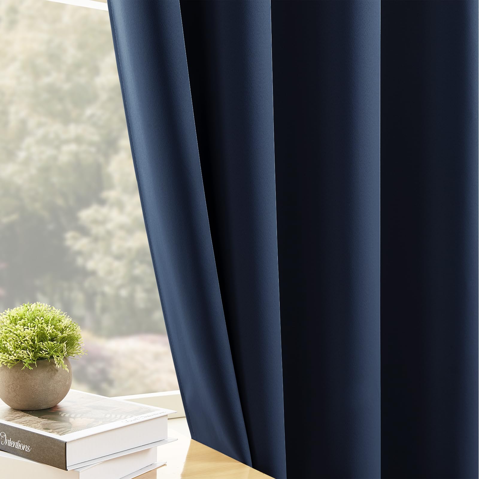 CUCRAF Navy Blue Blackout Curtains 84 inch Length 2 Panels Set - Image 4