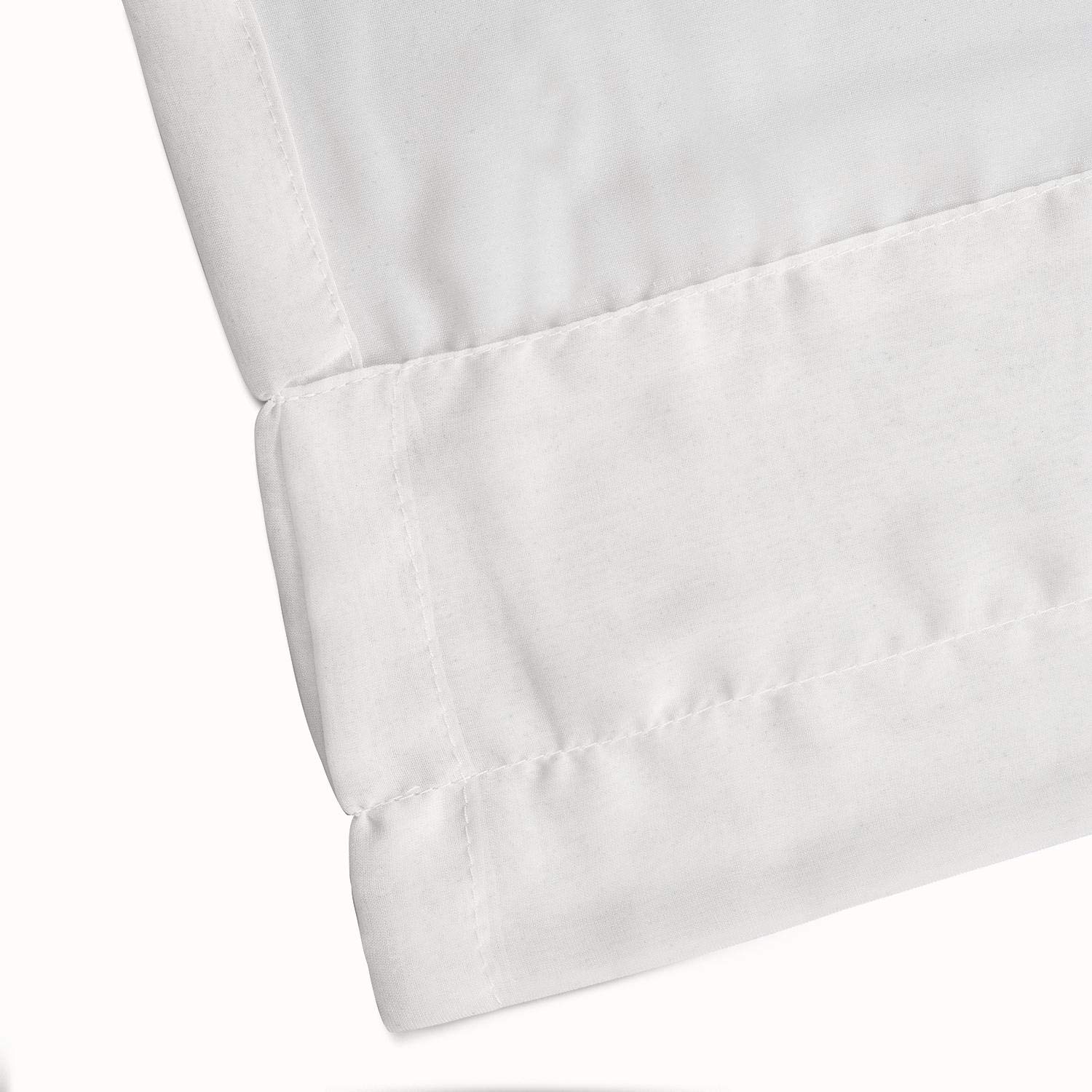 ChadMade Rideau Transparent Solide Blanc avec Passe Tringle, Rideaux Voile Opulent de 140 x 240 CM pour Salon Chambre (1 Panneau)