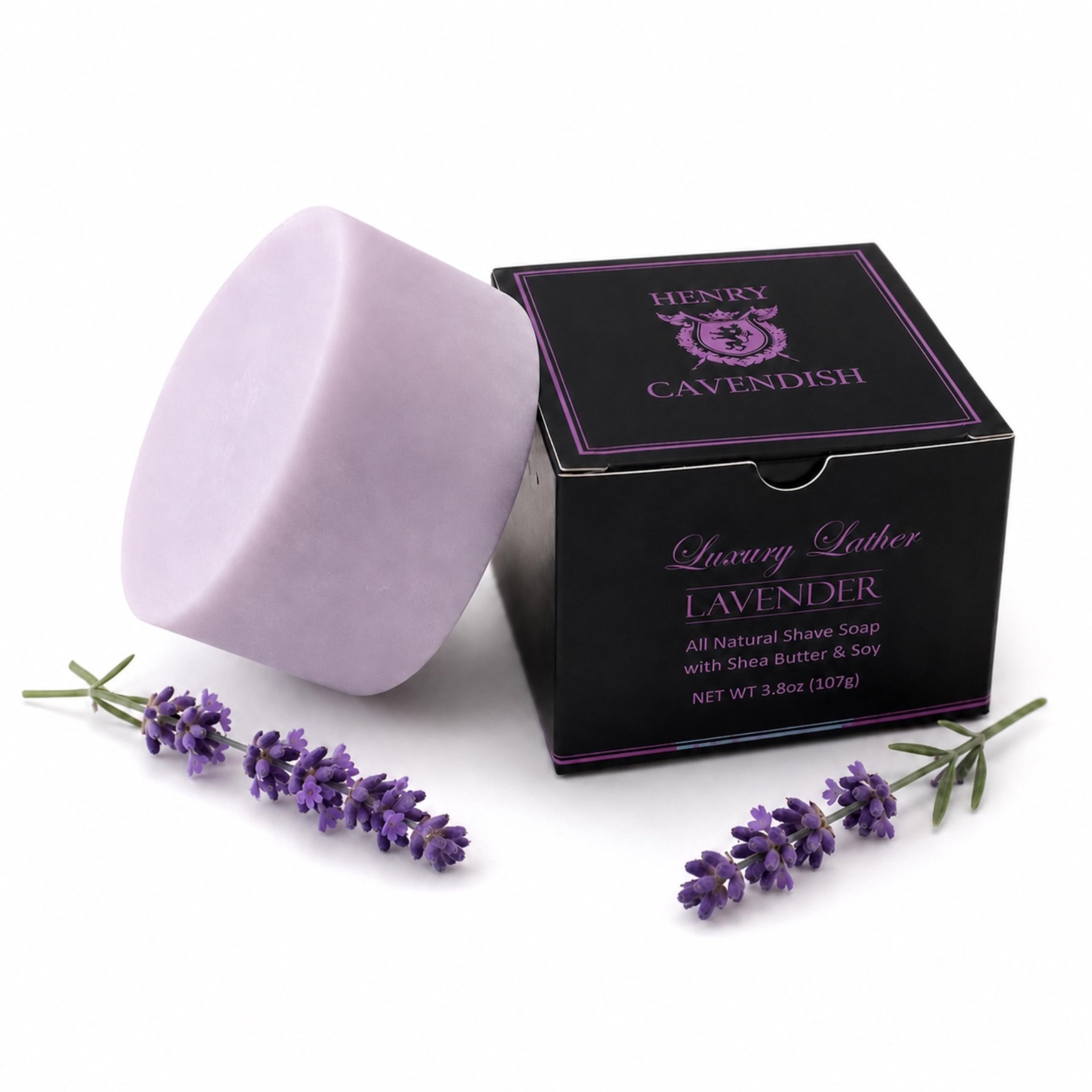 Henry Cavendish Lavender Premium Natural Shaving Soap - 4 Oz Puck