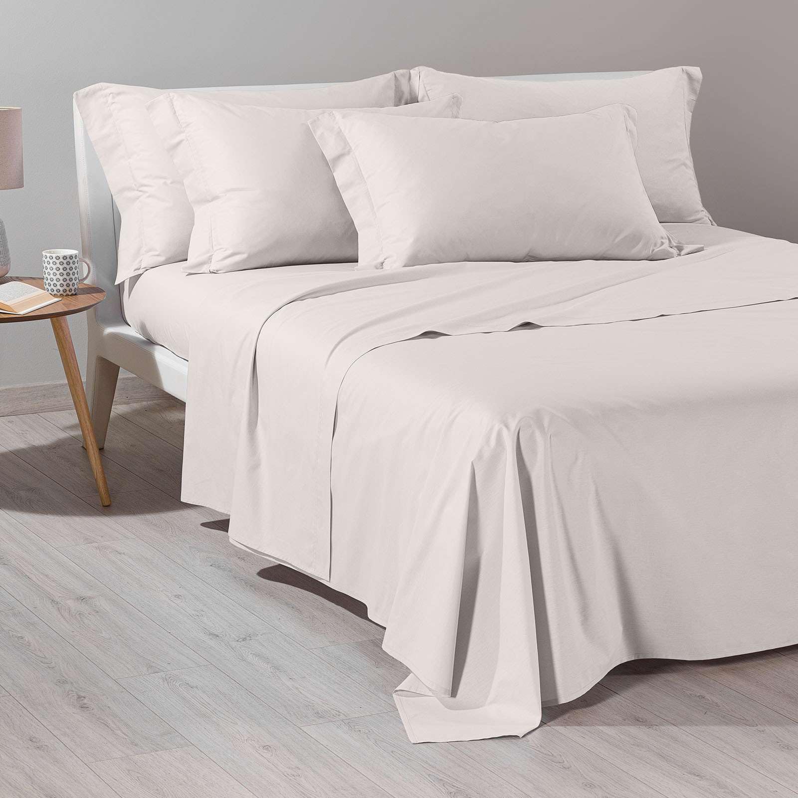 Caleffi Cotton Plain Bedding Set, Sand, Single - Image 2