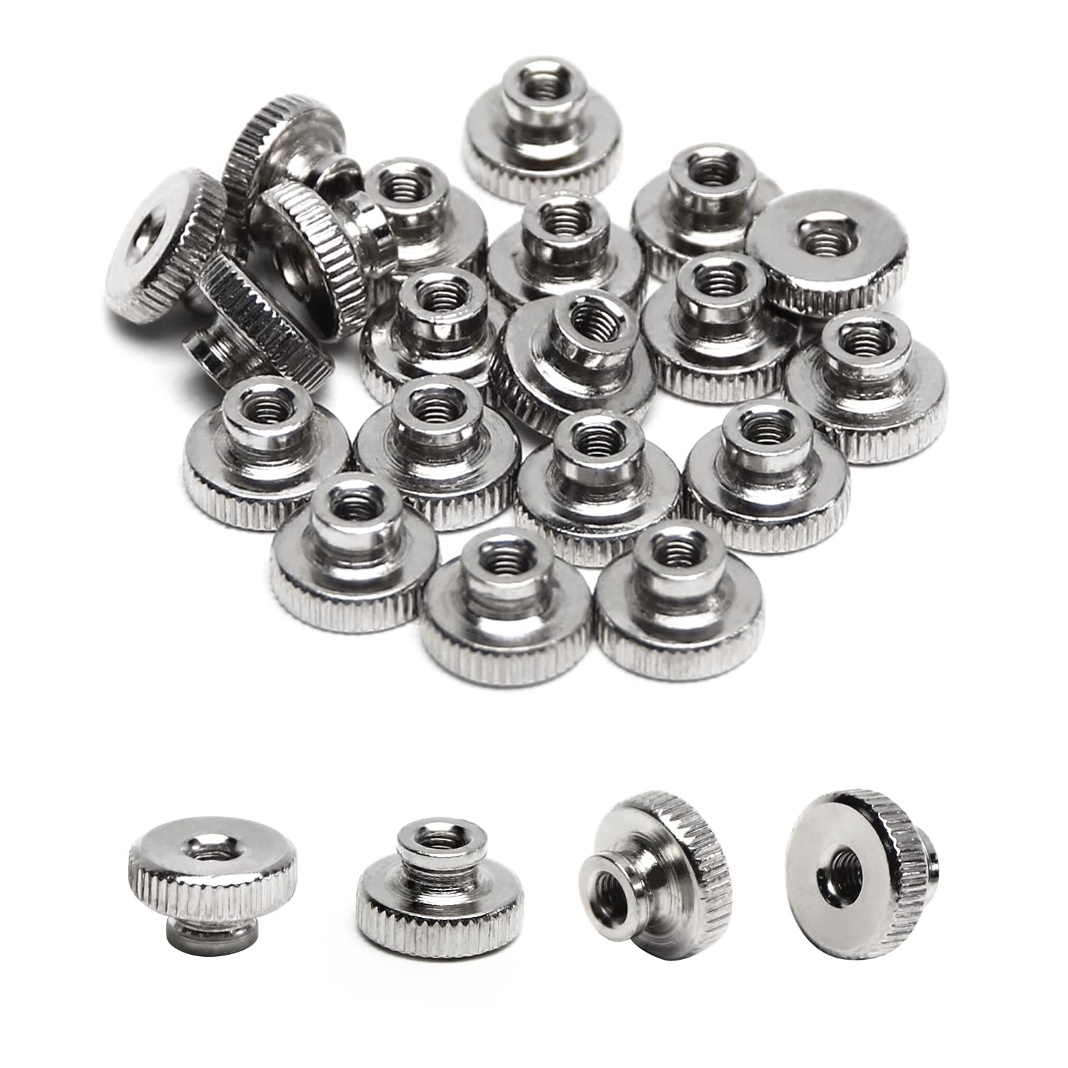 MroMax Knurled Thumb Nuts 20pcs M3 Thread Round Knobs Zinc Plating Commonly Use for 3D Printers Parts