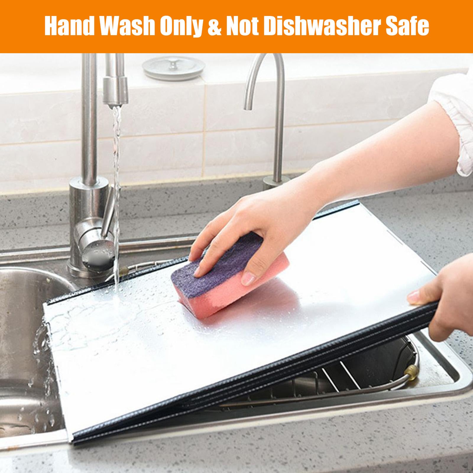 Paraschizzi Parete Cucina con Rivestimento Antiaderente, Pannello Paraschizzi 4 Lati Pieghevole, Pannello Protezione Schizzi Olio Fornello, Paraspruzzi Fornelli per Cucine Gas, Padella (76x29x30cm)