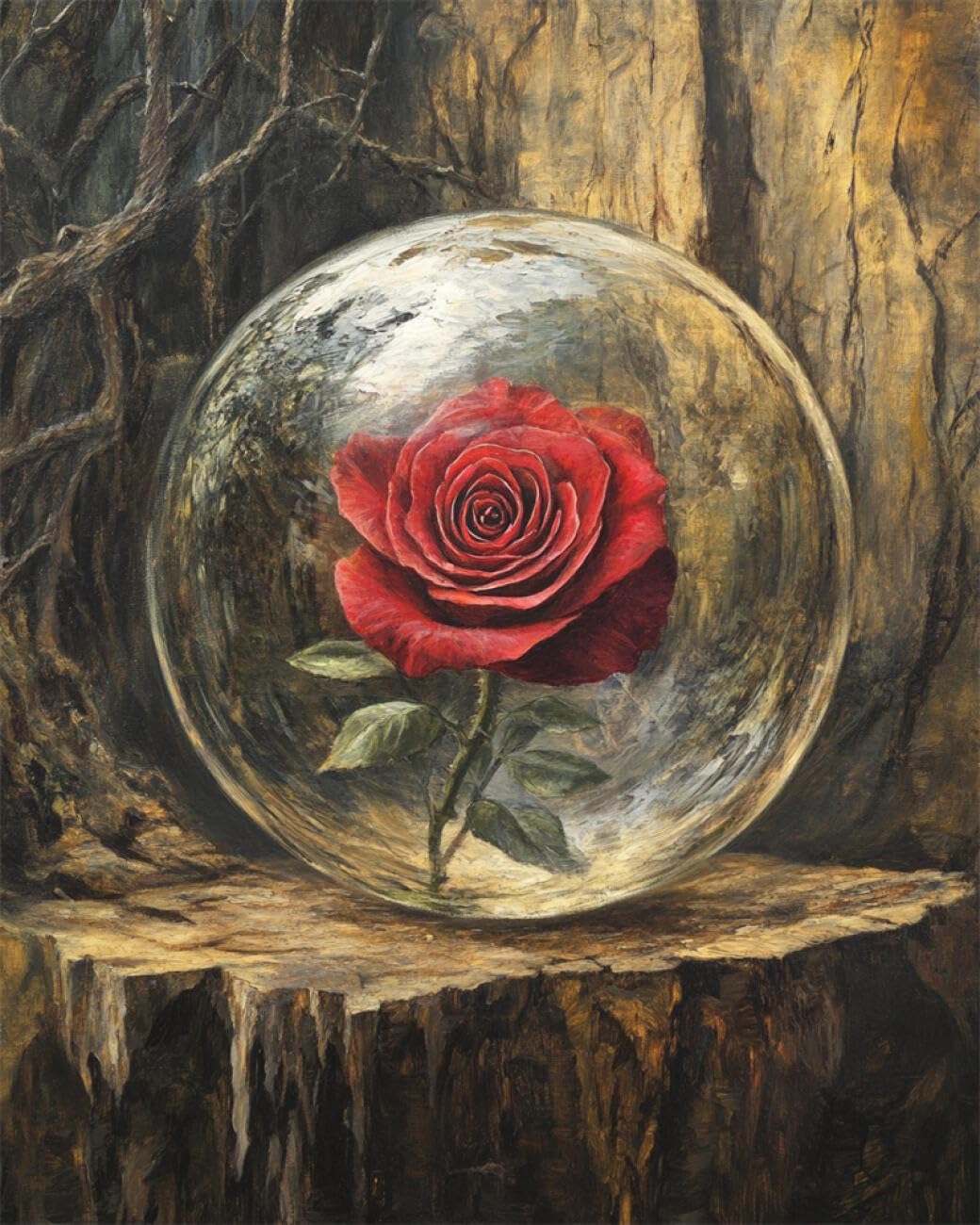 RKFLGEW Flowers 14CT Embroidery Kit Fantasy Red Rose Needlepoint Counted Kits Embroidery Set Arts and Crafts for Home Decor 40x50cm